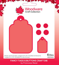 Woodware Francoise Read Fancy Tags & Buttons Craft Die-1