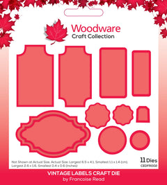Woodware Francoise Read Vintage Labels Craft Die-1