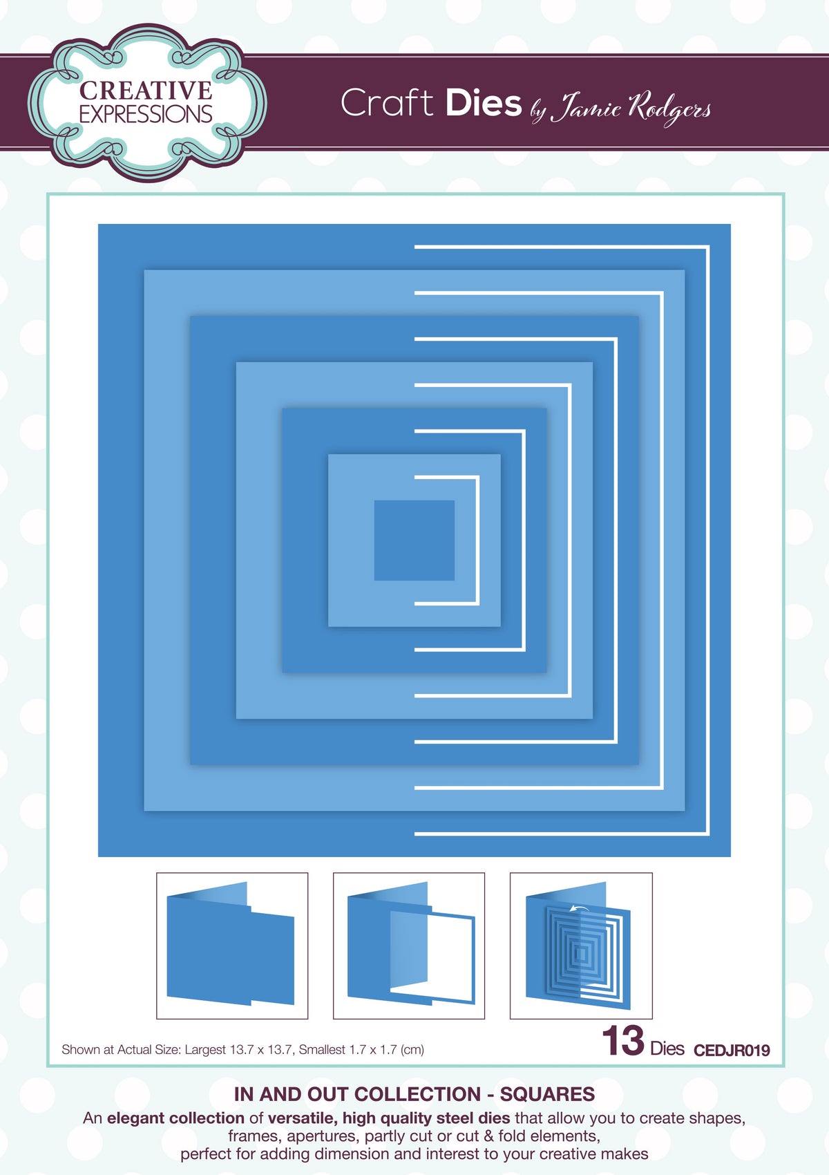 Creative Expressions Jamie Rodgers In and Out Collection Squares Craft Die-1