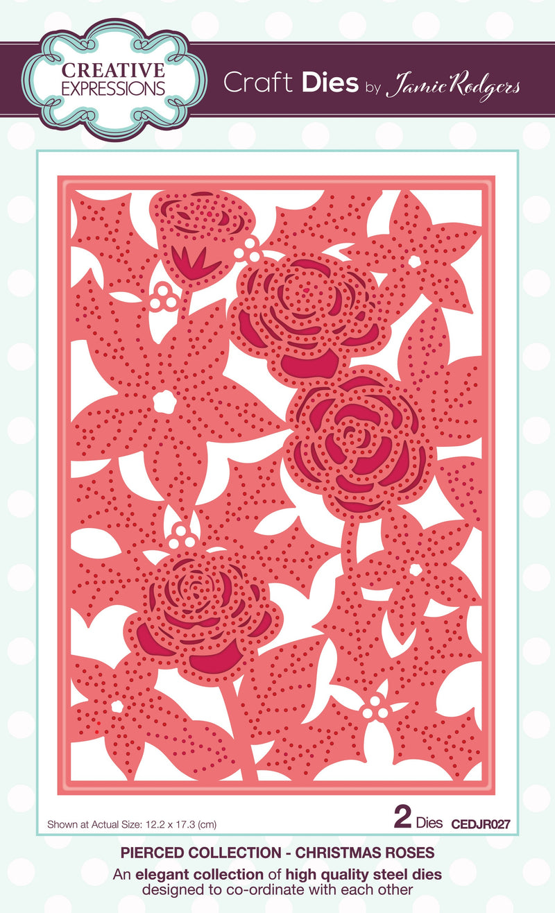 Creative Expressions Jamie Rodgers Pierced Christmas Roses Craft Die-1