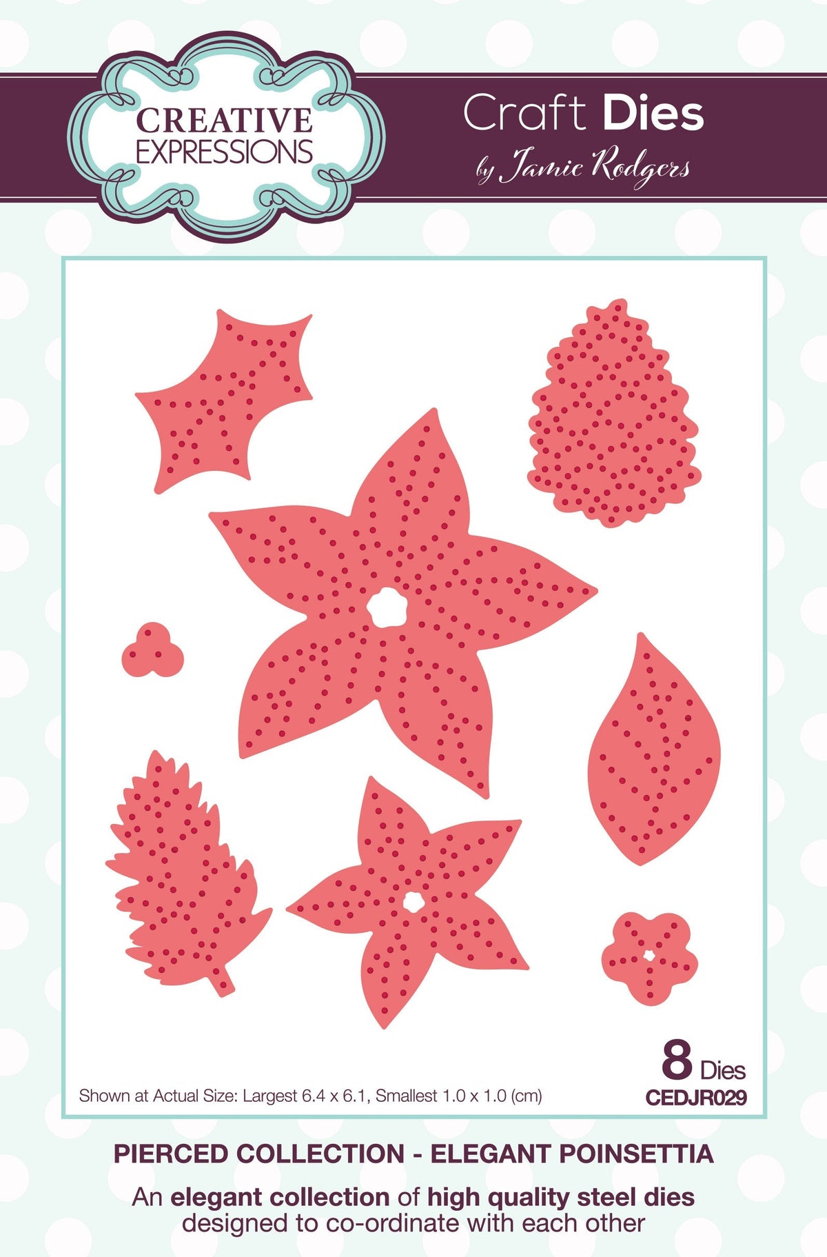 Creative Expressions Jamie Rodgers Pierced Elegant Poinsettia Craft Die-1