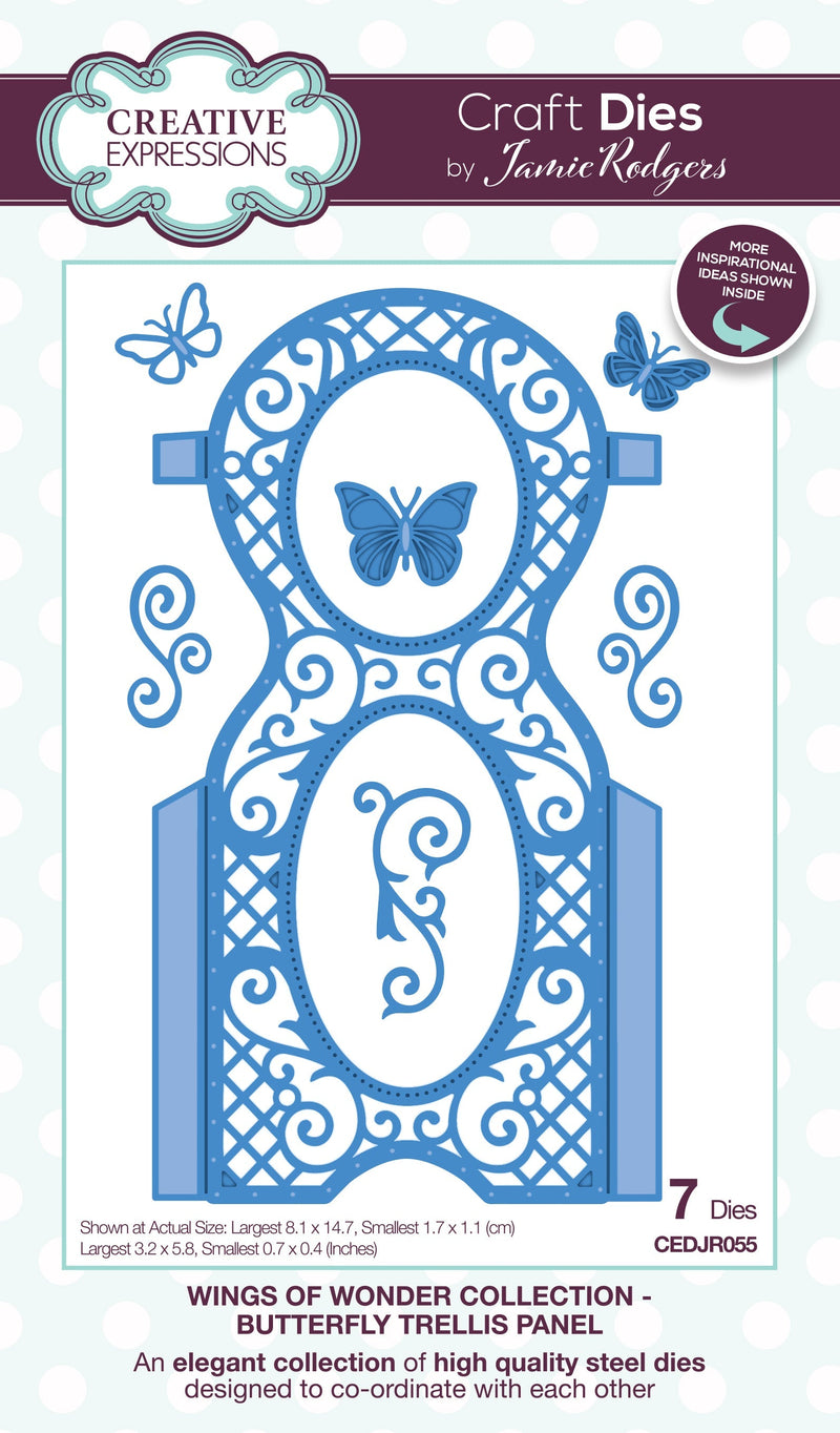 Creative Expressions Jamie Rodgers Butterfly Trellis Panel Craft Die-1