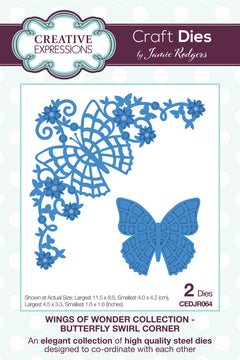 Creative Expressions Jamie Rodgers Butterfly Swirl Corner Craft Die-1
