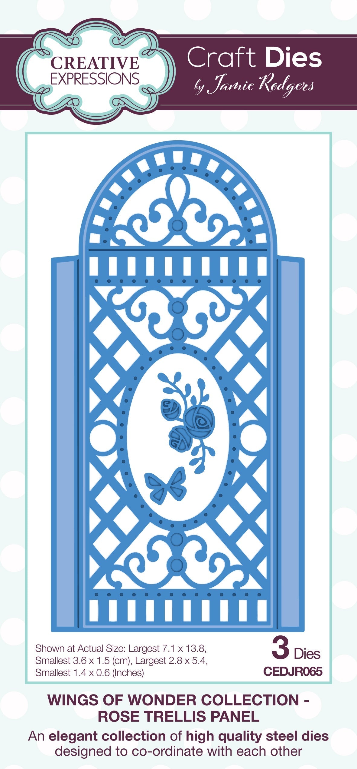Creative Expressions Jamie Rodgers Rose Trellis Panel Craft Die-1