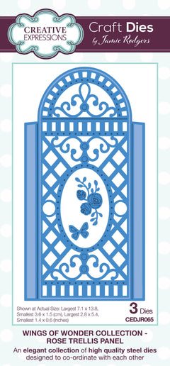 Creative Expressions Jamie Rodgers Rose Trellis Panel Craft Die-1