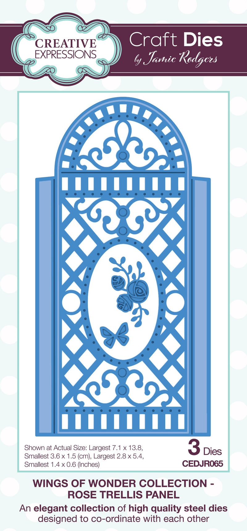 Creative Expressions Jamie Rodgers Rose Trellis Panel Craft Die-1