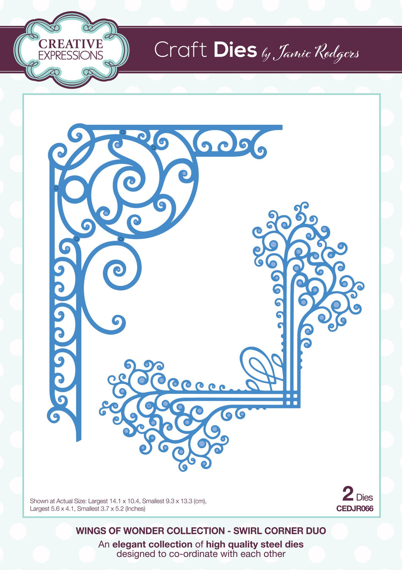 Creative Expressions Jamie Rodgers Swirl Corner Duo Craft Die-1