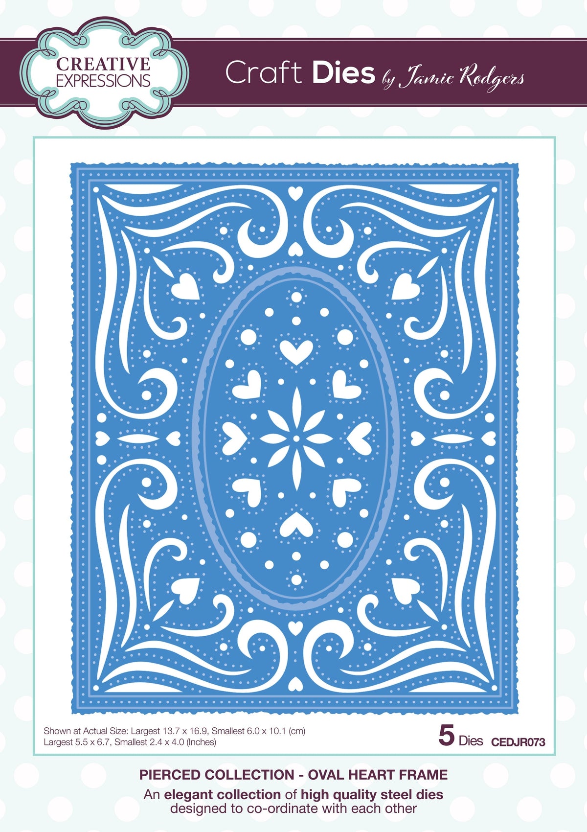 Creative Expressions Jamie Rodgers Oval Heart Frame Craft Die-1