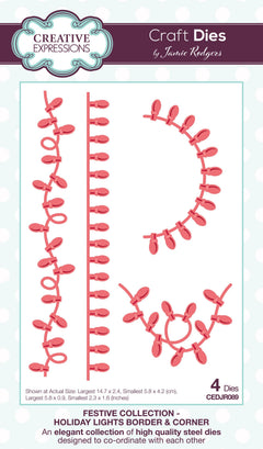 Creative Expressions Jamie Rodgers Holiday Lights Border & Corner Craft Die-1
