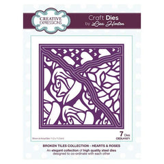 Creative Expressions Broken Tiles Collection Hearts & Roses Craft Die-1