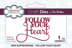 Creative Expressions Sue Wilson Mini Expressions Follow Your Heart Craft Die-1