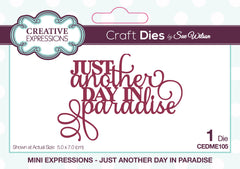 Creative Expressions Sue Wilson Mini Sentiments Just Another Day In Paradise Craft Die-1