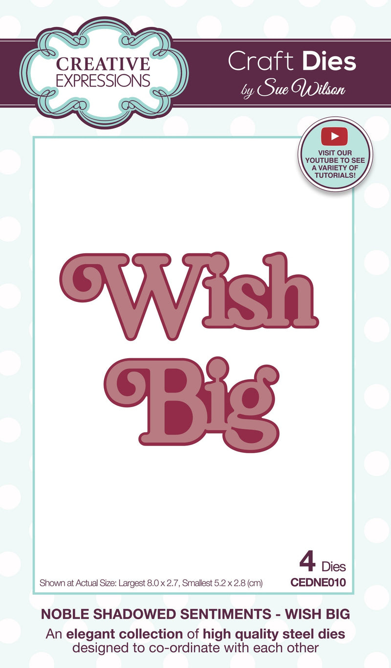 Creative Expressions Sue Wilson Wish Big Noble Shadowed Sentiments Wish Big Craft Die-1
