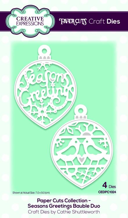 Creative Expressions Die Paper Cuts Collection - Seasons Greetings Bauble Duo-1