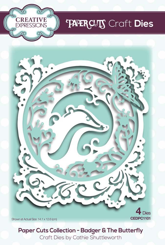 Paper Cuts Badger & The Butterfly Craft Die-1