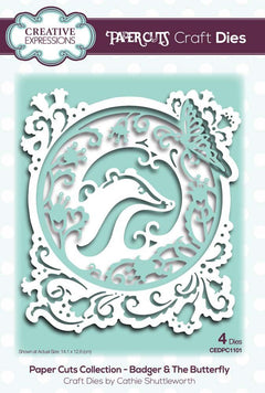 Paper Cuts Badger & The Butterfly Craft Die-1