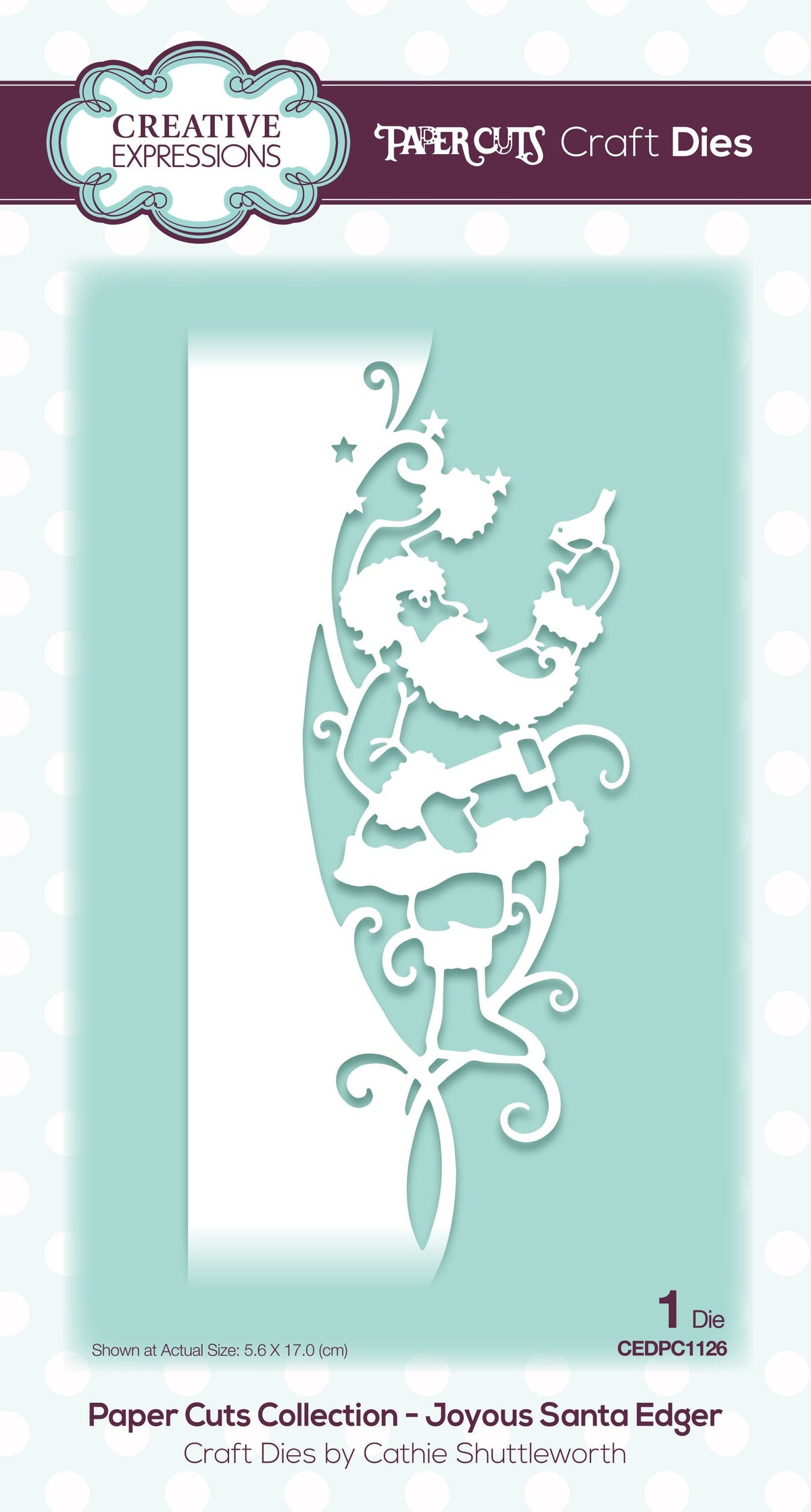 Creative Expressions Paper Cuts Edger Joyous Santa Craft Die-1