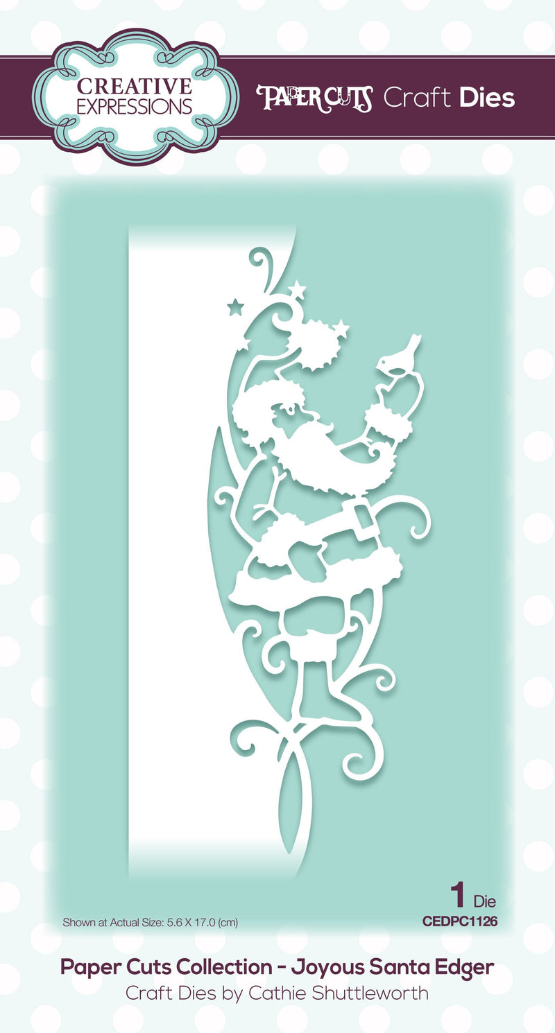 Creative Expressions Paper Cuts Edger Joyous Santa Craft Die-1