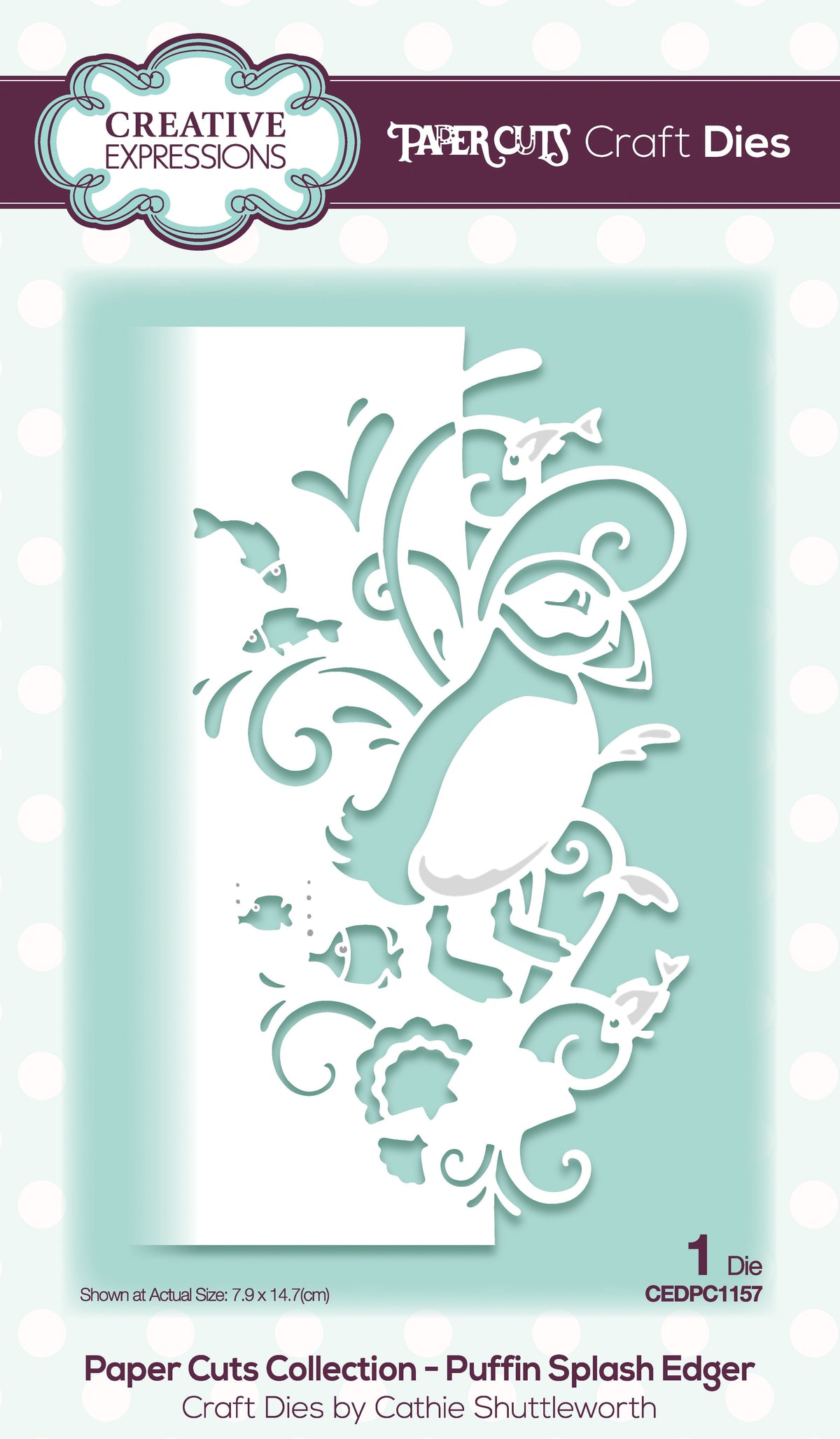 Paper Cuts Edger Puffin Splash Craft Die-1