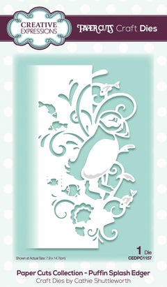 Paper Cuts Edger Puffin Splash Craft Die-1