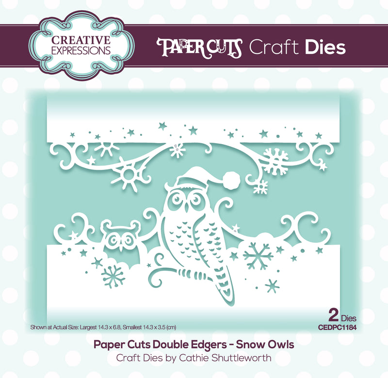 Creative Expressions Paper Cuts Snow Owls Double Edger Craft Die-1