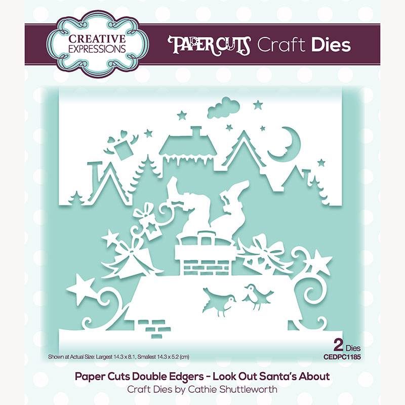 Creative Expressions Paper Cuts Look Out Santa's About Double Edger Craft Die-1