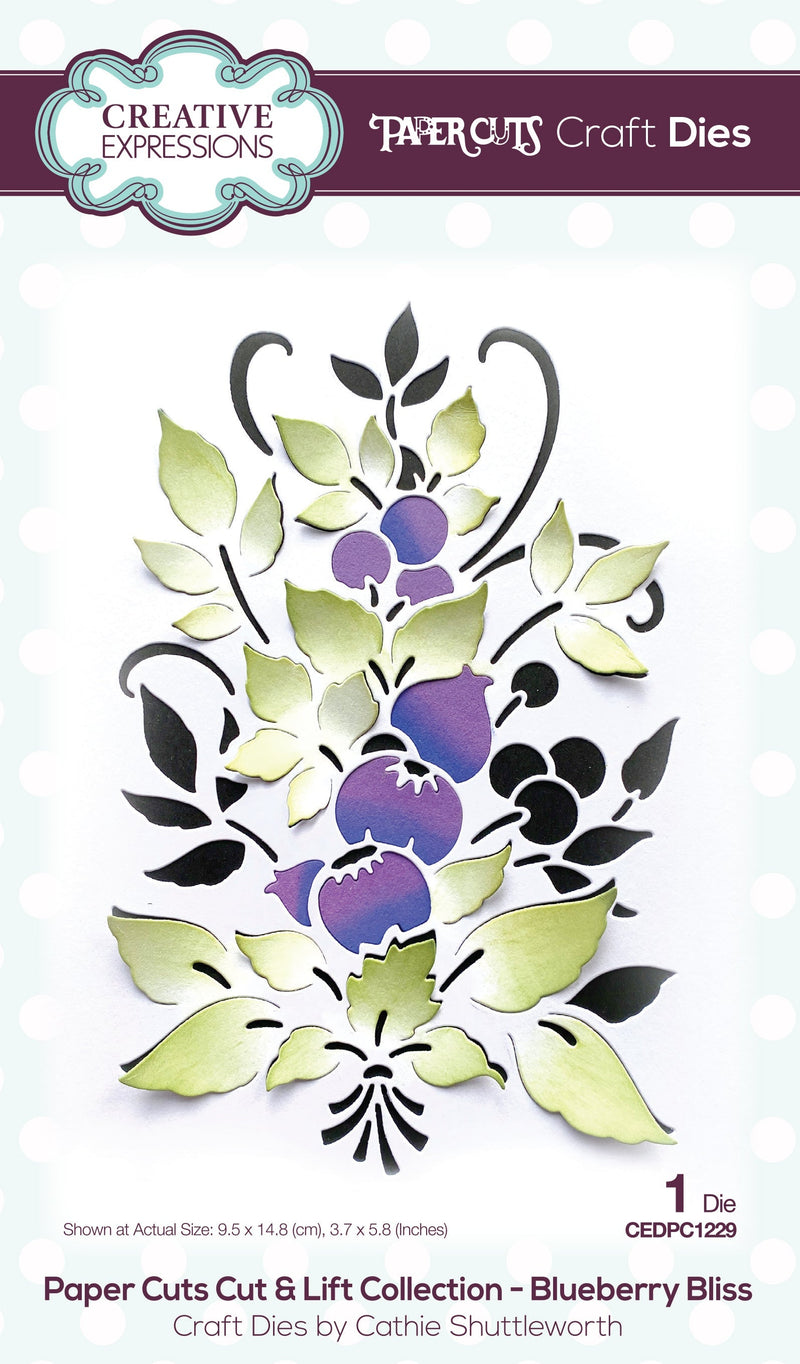Creative Expressions Paper Cuts Cut & Lift Blueberry Bliss Craft Die-1