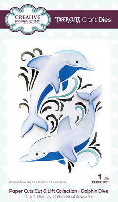 Creative Expressions Paper Cuts Cut & Lift Dolphin Dive Craft Die-1