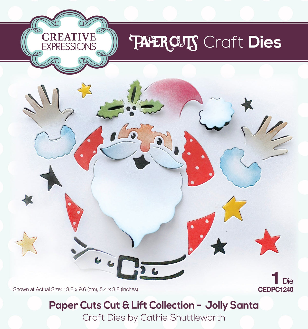 Troquel para manualidades Jolly Santa de la colección Cut & Lift de Creative Expressions Paper Cuts