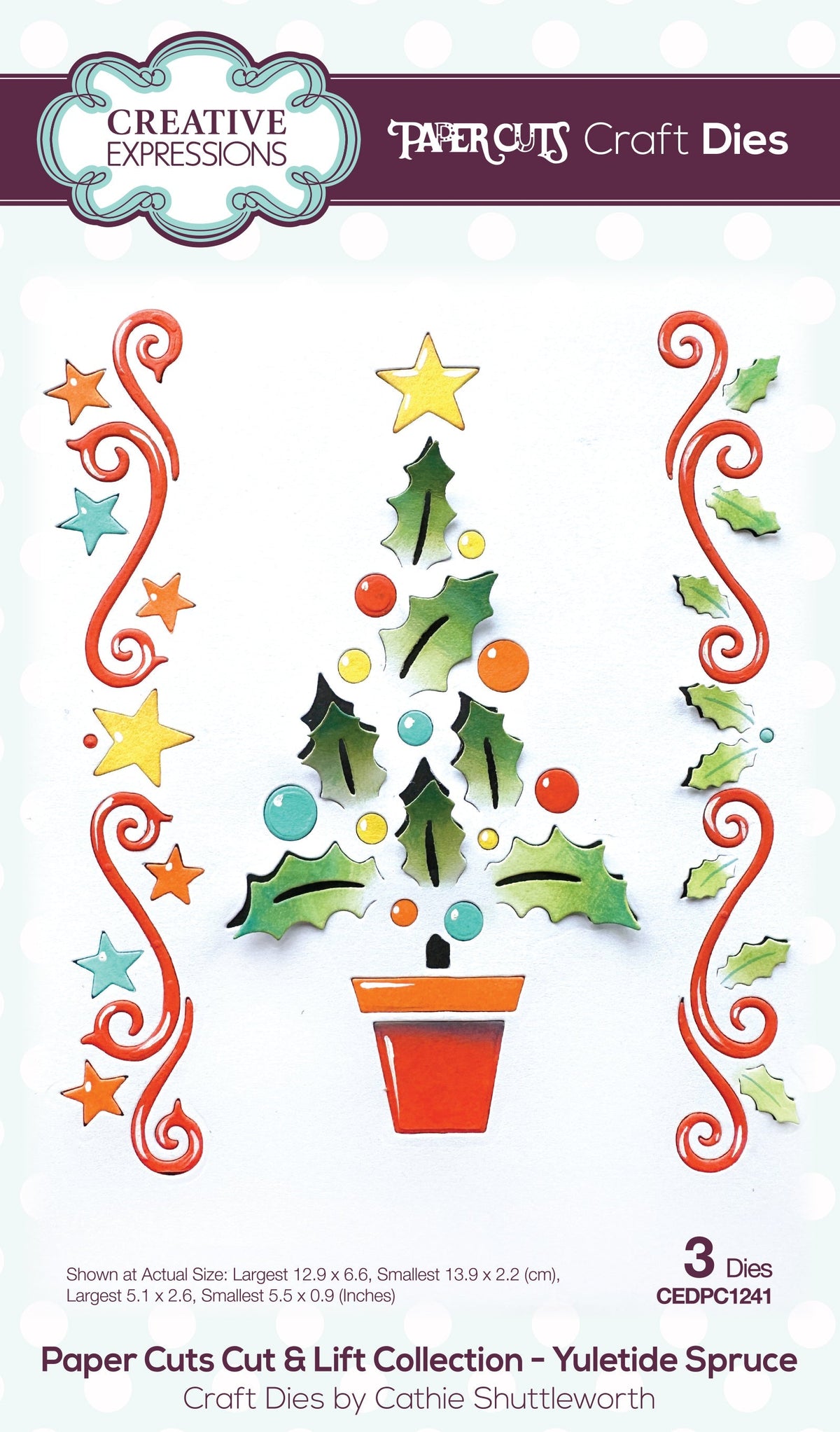 Creative Expressions Paper Cuts Cut & Lift Collection Yuletide Spruce Craft Die-1