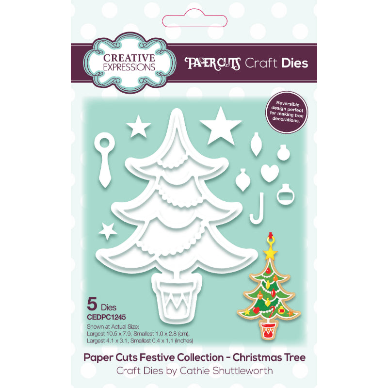 Creative Expressions Paper Cuts Festive Christmas Tree Craft Die-1