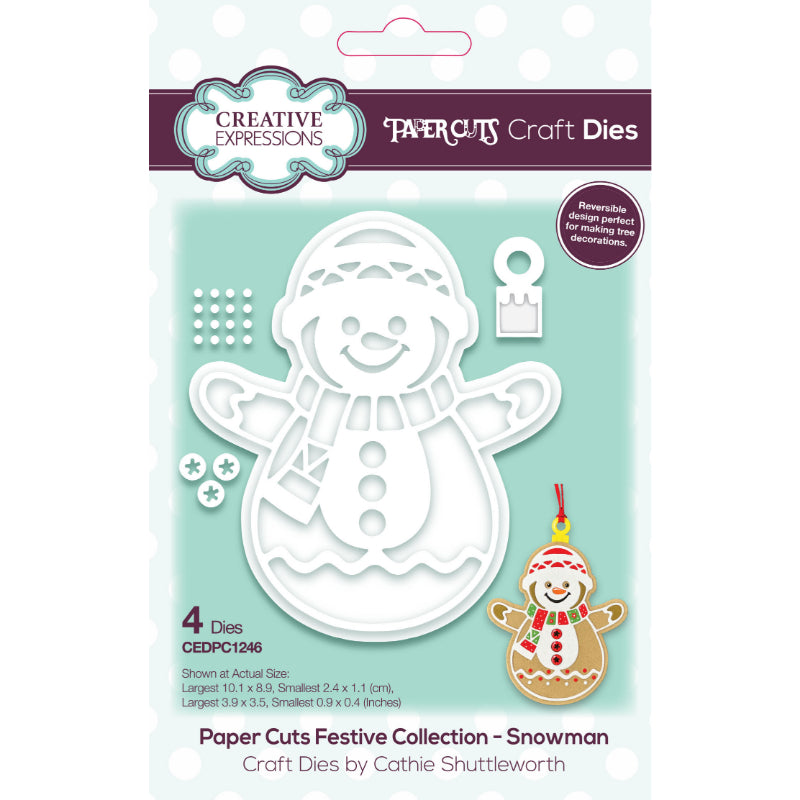 Creative Expressions Paper Cuts Festive Snowman Craft Die-1