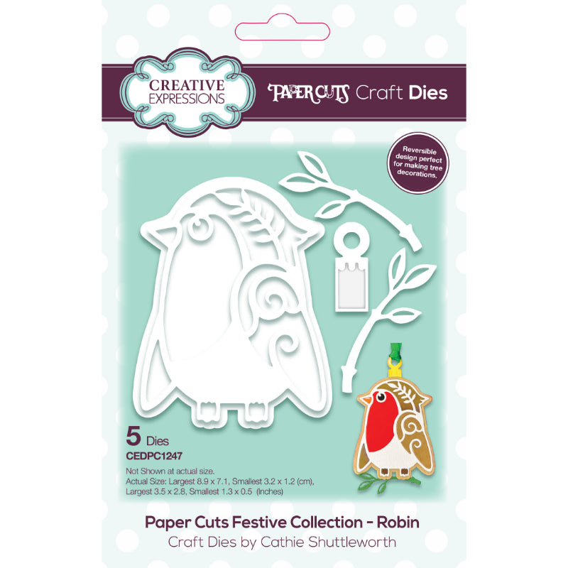 Creative Expressions Paper Cuts Festive Robin Craft Die-1