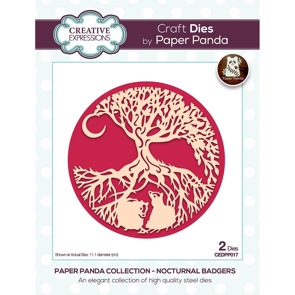 Paper Panda Nocturnal Badgers Craft Die-1
