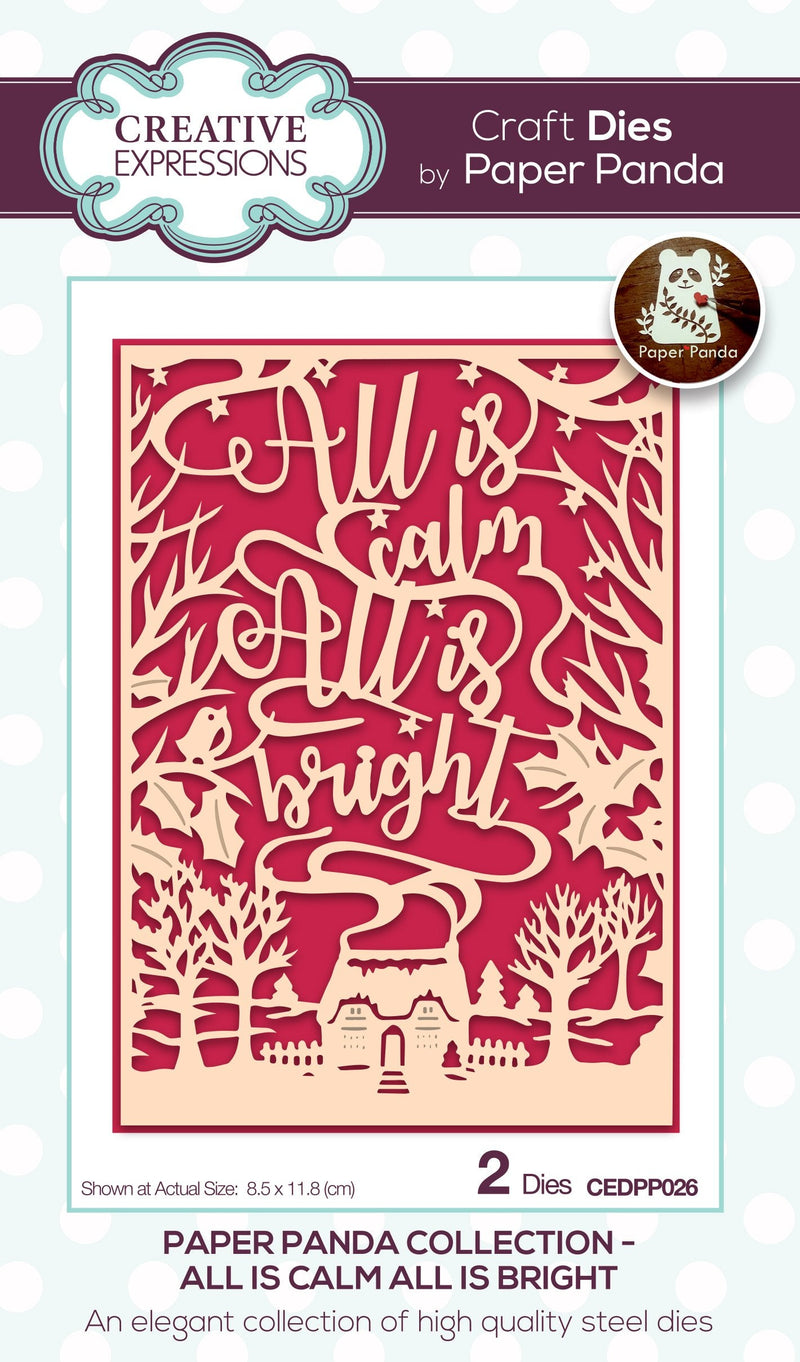 Creative Expressions Paper Panda All Is Calm All Is Bright Craft Die-1