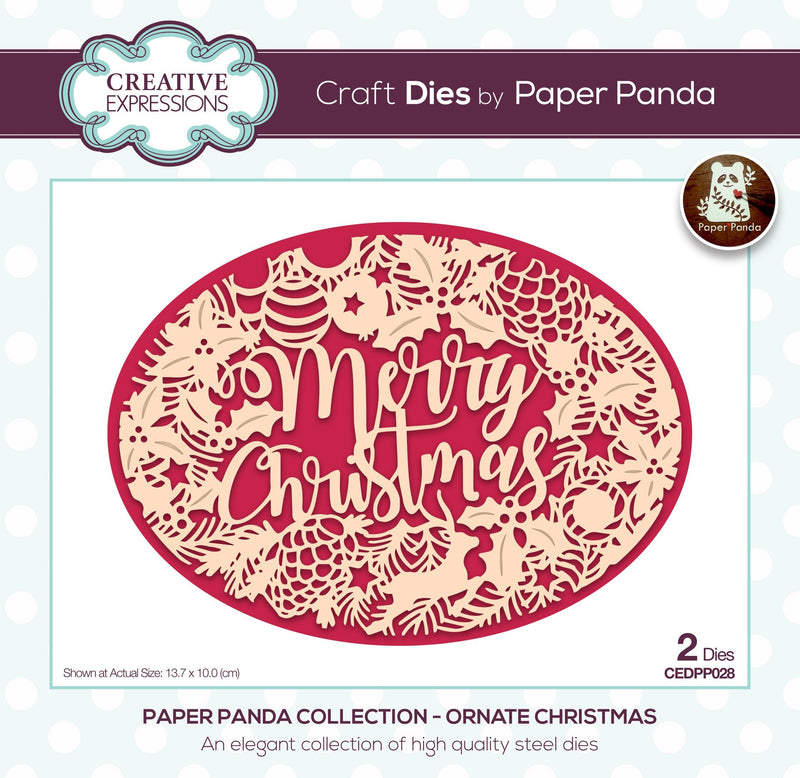 Creative Expressions Paper Panda Ornate Christmas Craft Die-1