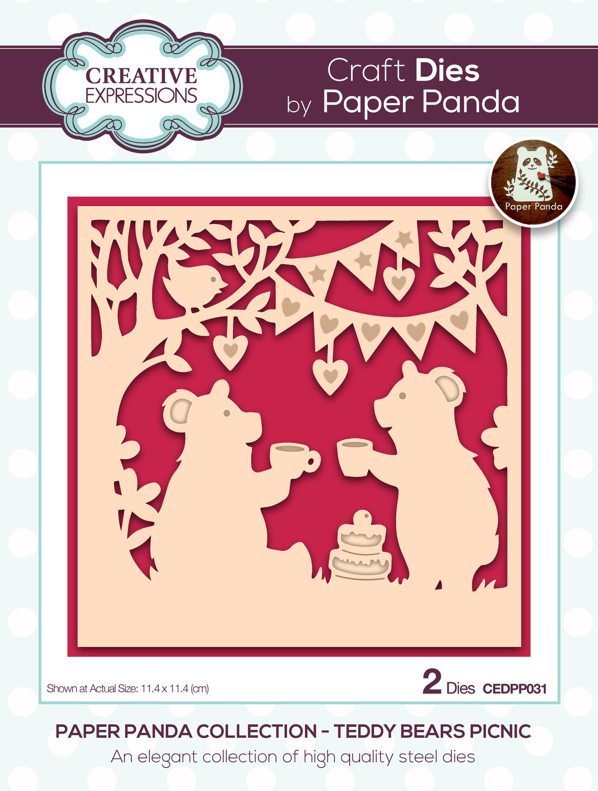 Creative Expressions Paper Panda Teddy Bears Picnic Craft Die-1