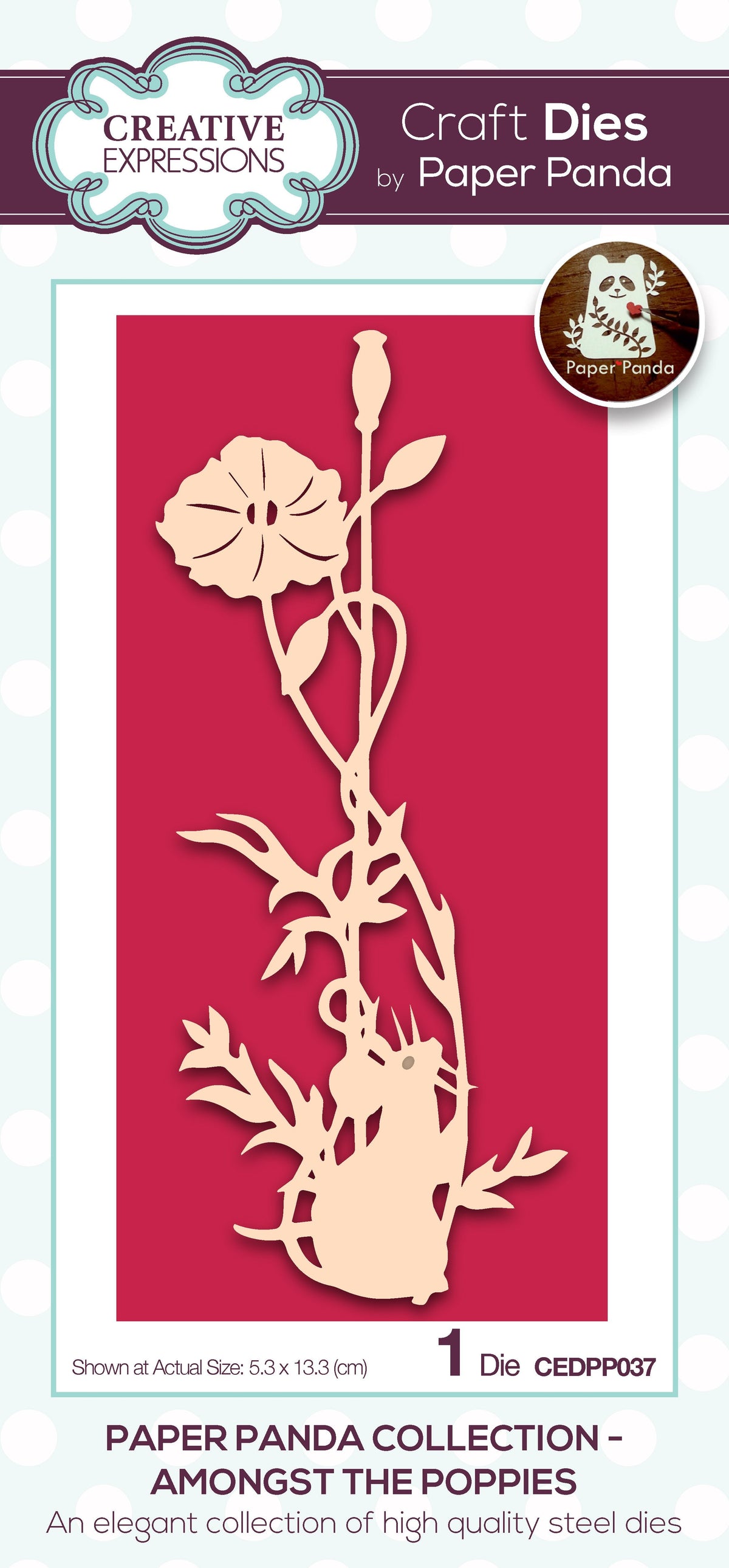 Creative Expressions Paper Panda Among The Poppies Craft Die-1