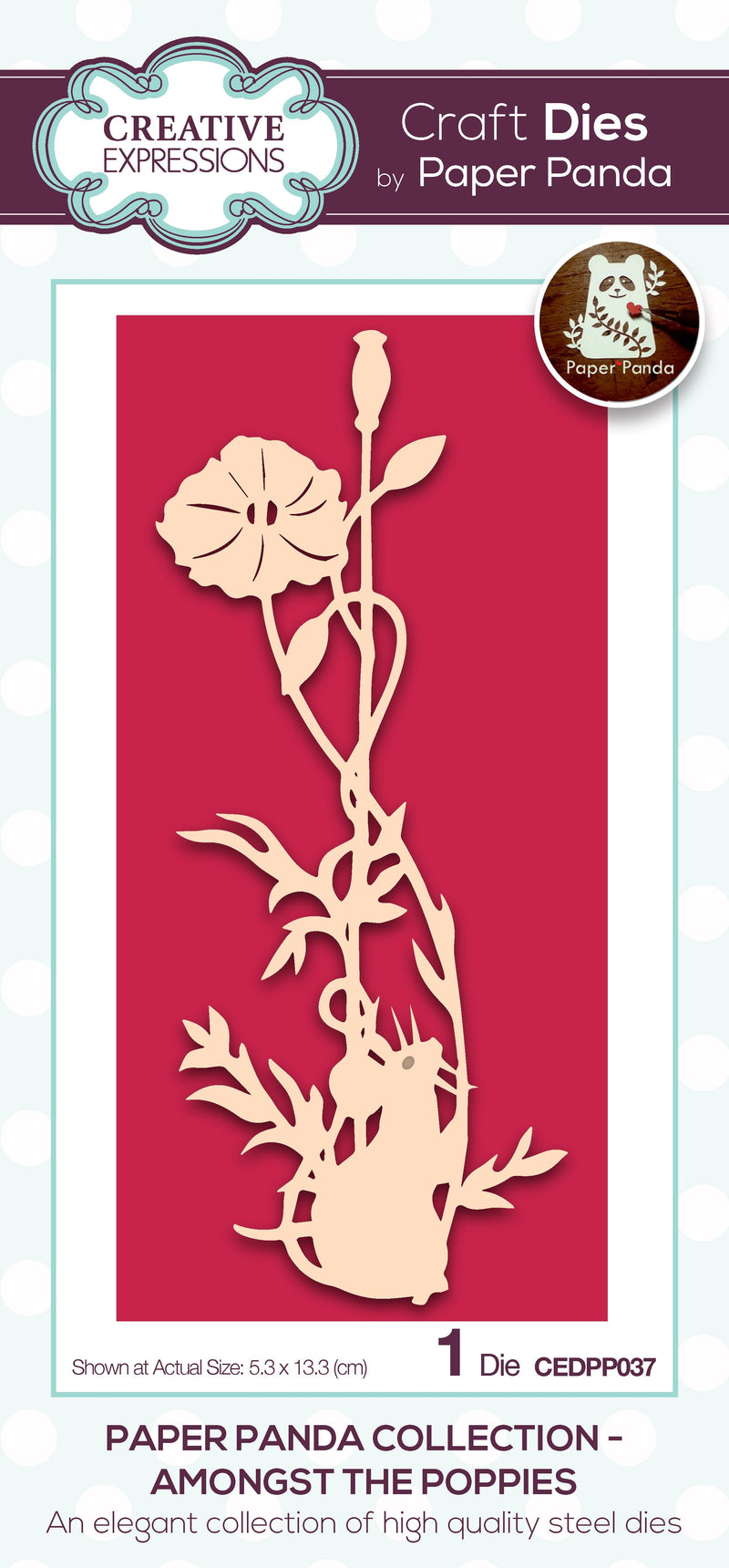 Creative Expressions Paper Panda Among The Poppies Craft Die-1