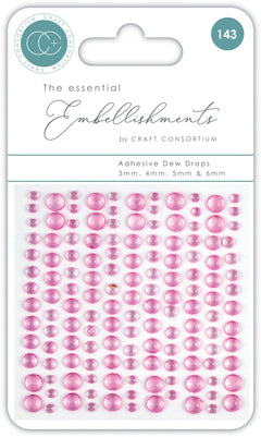 Craft Consortium Adhesive Dew Drops - Pink-1