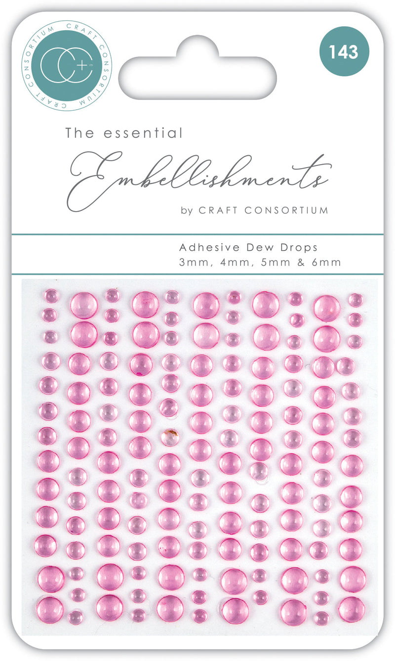Craft Consortium Adhesive Dew Drops - Pink-1