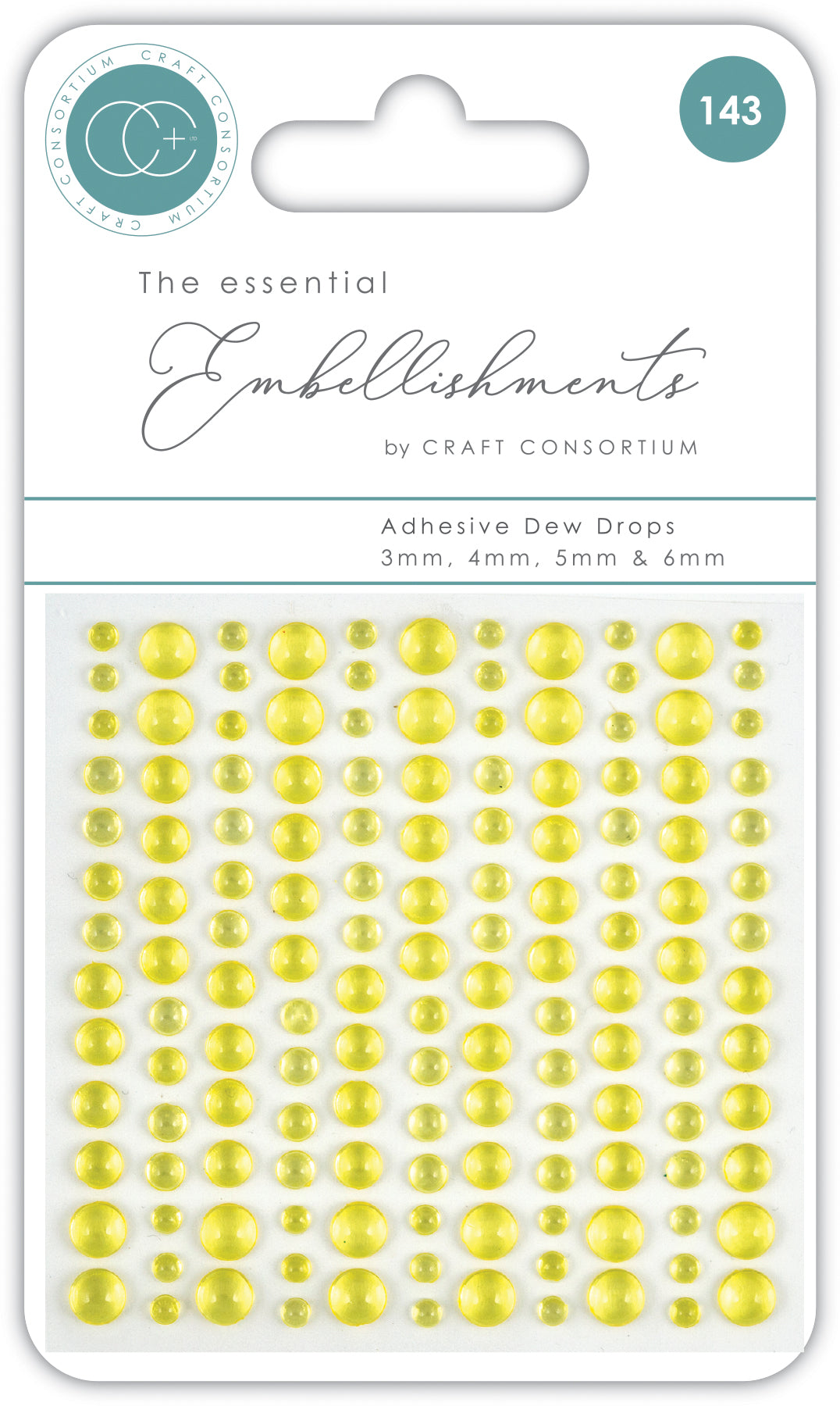 Craft Consortium Adhesive Dew Drops - Yellow-1