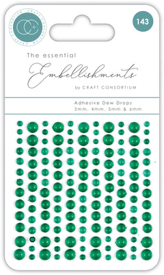 Craft Consortium Adhesive Dew Drops - Green-1