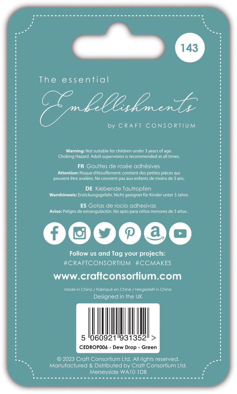 Craft Consortium Adhesive Dew Drops - Green-3