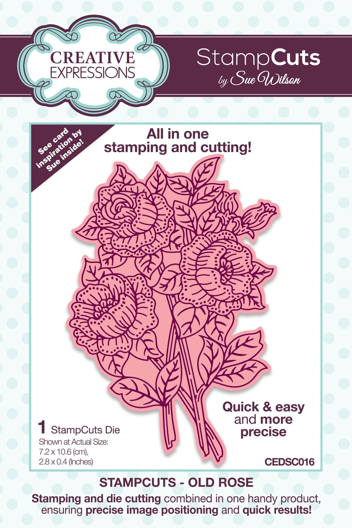 Creative Expressions Sue Wilson Old Rose StampCuts Craft Die-1