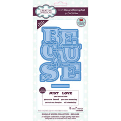 Sue Wilson Big Bold Words Because Craft Die & Stamp Set-1