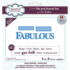 Creative Expressions Sue Wilson Fabulous Craft Die & Stamp Set-1