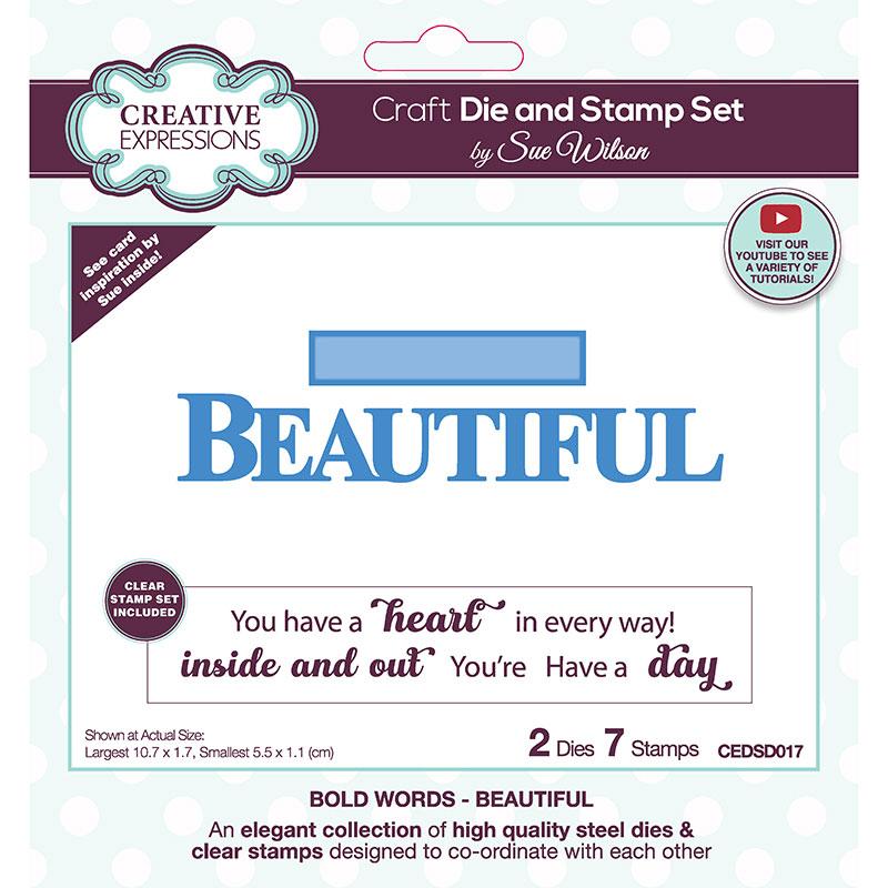 Creative Expressions Sue Wilson Beautiful Craft Die & Stamp Set-1