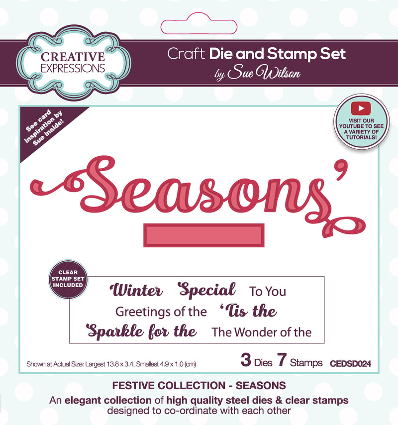 Creative Expressions Sue Wilson Seasons Craft Die & Stamp Set-1