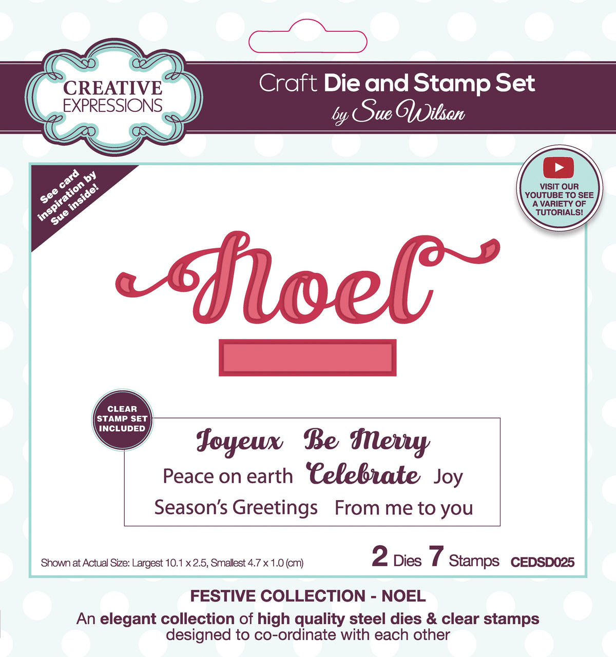 Creative Expressions Sue Wilson Noel Craft Die & Stamp Set-1